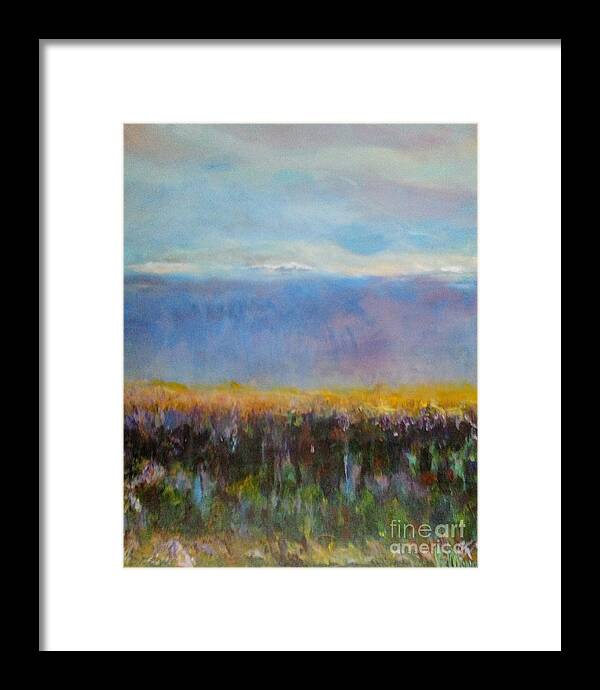Impressionist Framed Print featuring the painting Heartland at Dusk by Patty Mowatt