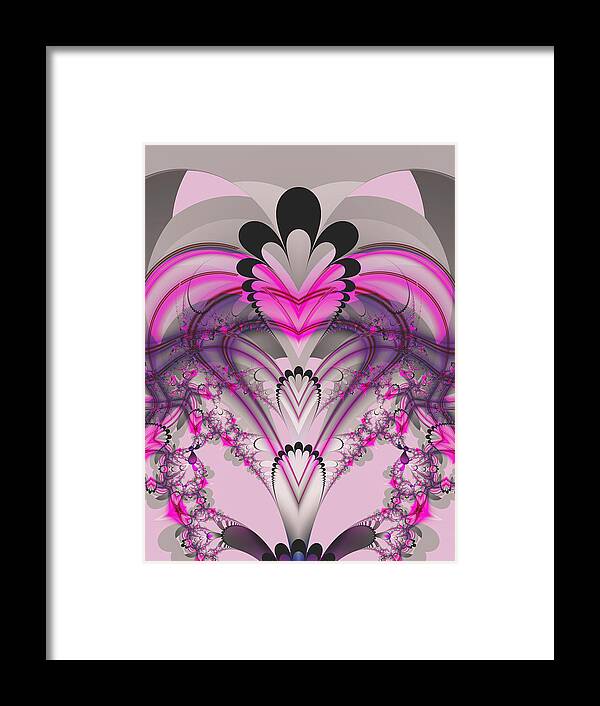 Fractal Framed Print featuring the digital art Hearts by Frederic Durville