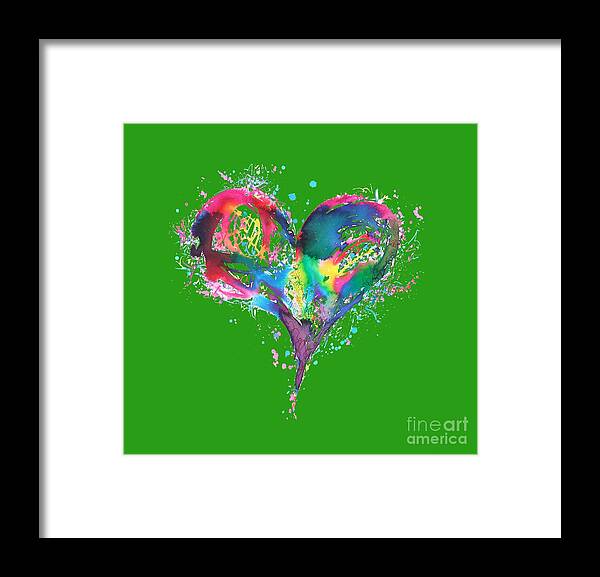 Hearts Framed Print featuring the painting Hearts 6 T-shirt by Herb Strobino