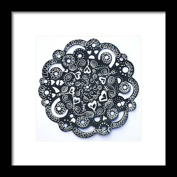 Zentangle Framed Print featuring the drawing Hearty by Carole Brecht