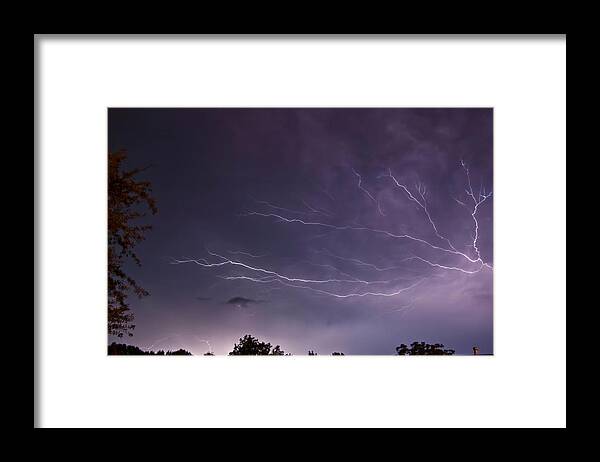 Lightning Framed Print featuring the photograph Heat Lightning by Amber Flowers