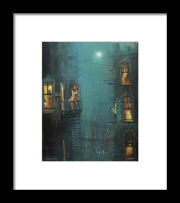 Night City Framed Print featuring the painting Heat Wave by Tom Shropshire