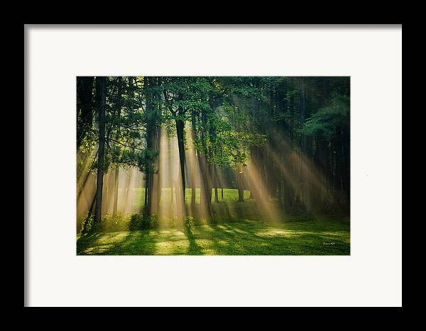 Heavenly Light Sunrise Framed Print By Christina Rollo