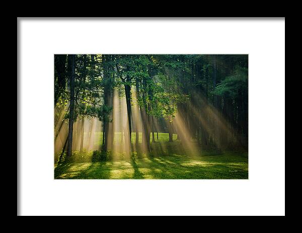 Sunrise Framed Print featuring the photograph Heavenly Light Sunrise by Christina Rollo