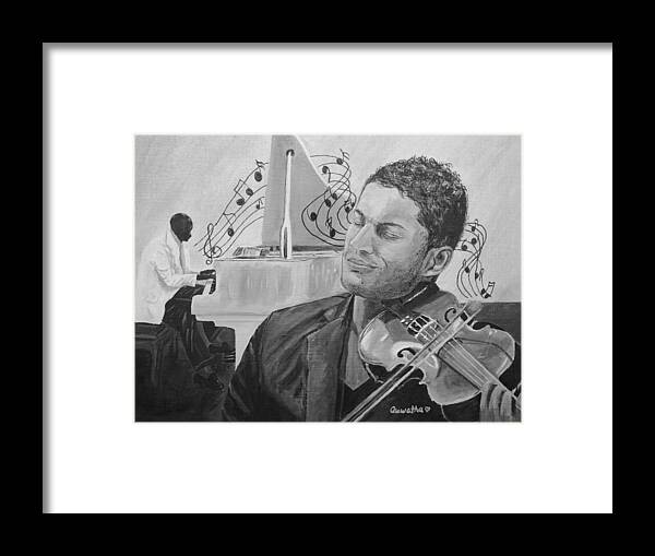 Music Framed Print featuring the painting Heavenly Music by Quwatha Valentine