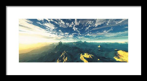 Mountains Framed Print featuring the digital art Heavens Breath 16 by The Art of Marsha Charlebois