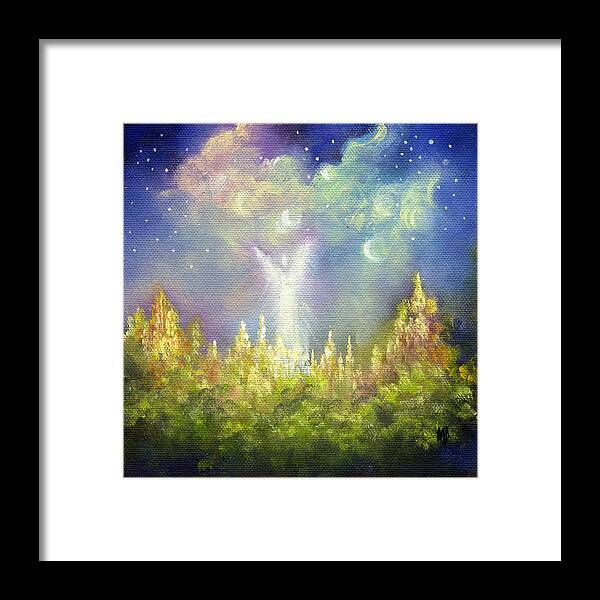 Angel Framed Print featuring the painting Heaven's Little Angel by Marina Petro