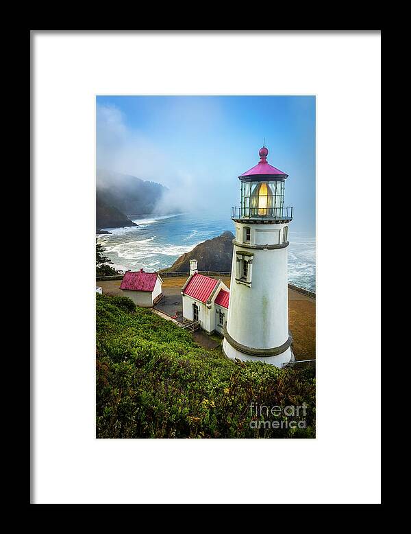 America Framed Print featuring the photograph Heceta Head Fog by Inge Johnsson