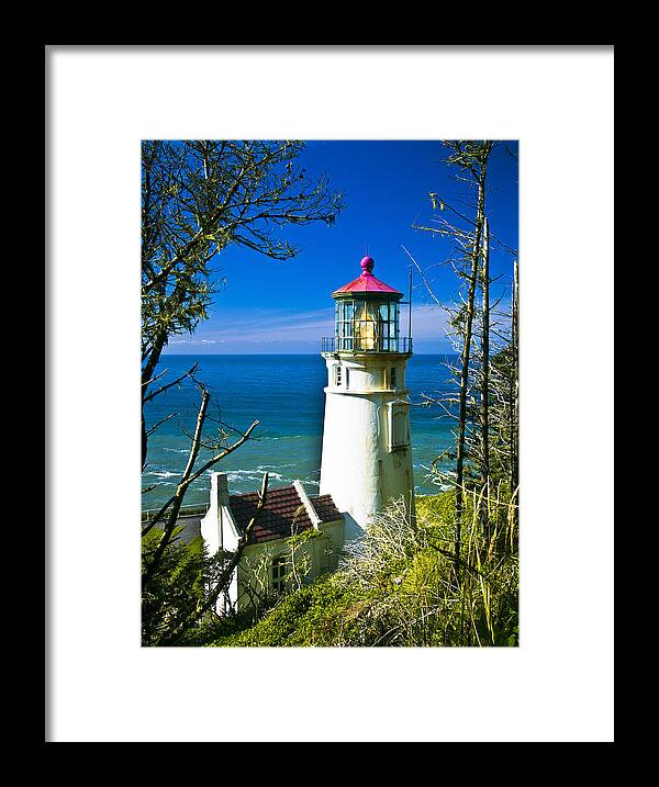Lighthouse Framed Print featuring the photograph Heceta Lighthouse I by Dale Stillman