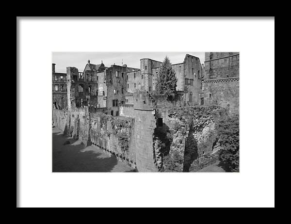 Heidelberg Framed Print featuring the photograph Heidelberg Castle behind the scenes by Corinne Rhode