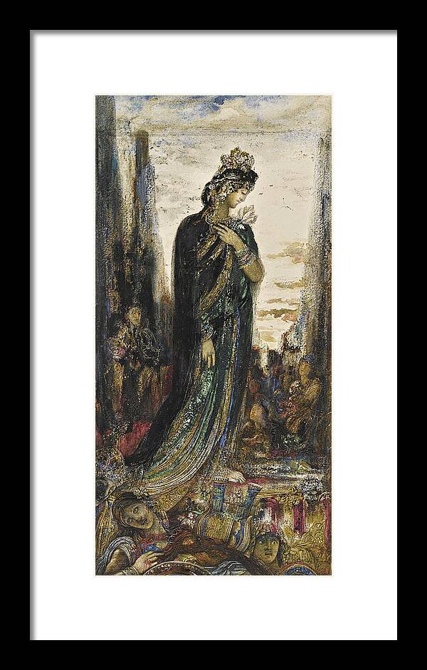 Gustave Moreau Framed Print featuring the drawing Helene by Gustave Moreau