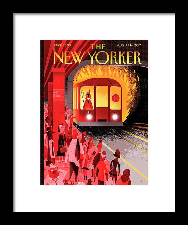 Hell Train Framed Print featuring the drawing Hell Train by Bob Staake