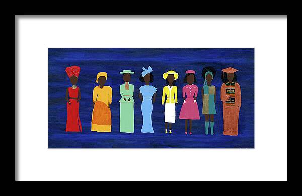 Black Framed Print featuring the painting Her Legacy II by Kafia Haile