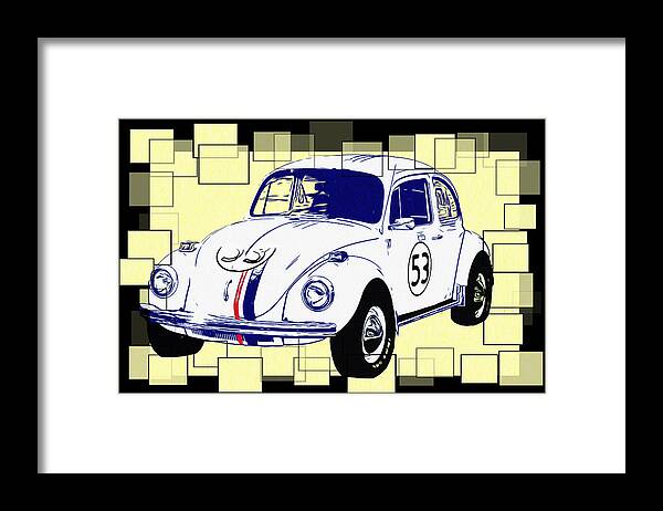 Herbie The Love Bug Framed Print featuring the photograph Herbie the Love Bug by Bill Cannon