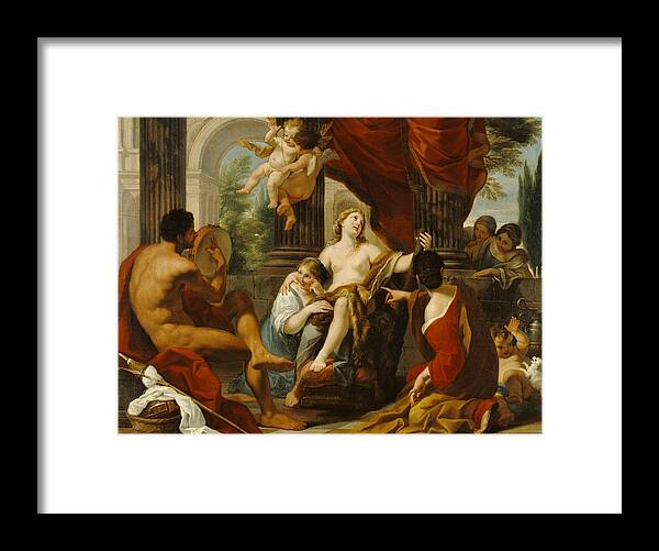 Angel Framed Print featuring the painting Hercules and Omphale by Luigi Garzi