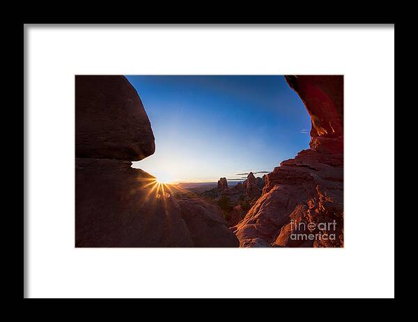 Arches National Park Framed Print featuring the photograph Here Comes the Sun by Jim Garrison