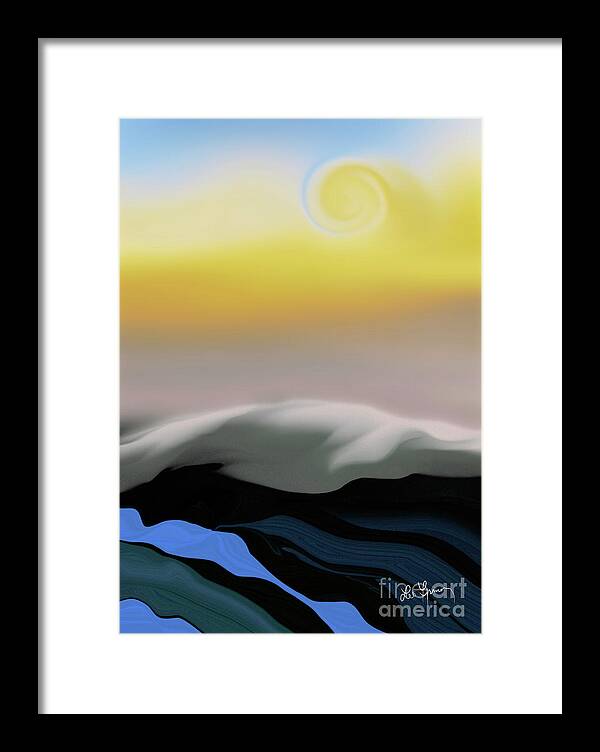 Here Comes The Sun Framed Print featuring the digital art Here Comes The Sun by Leo Symon