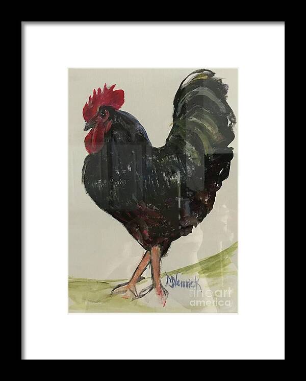 Rooster Framed Print featuring the painting Here I Am by M J Venrick