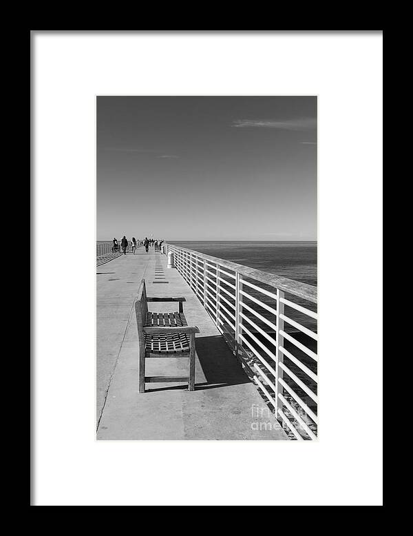 Pier Framed Print featuring the photograph Hermosa Beach Seat by Ana V Ramirez