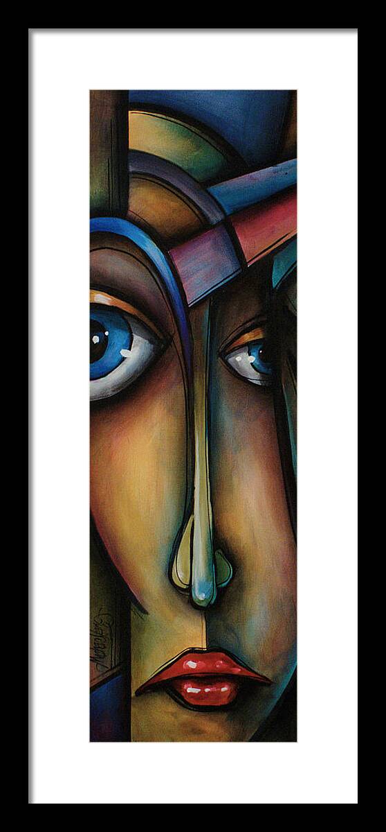 Portrait Framed Print featuring the painting Hers by Michael Lang