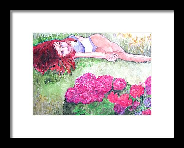 Flower Framed Print featuring the painting He's Gone by Sandy McIntire
