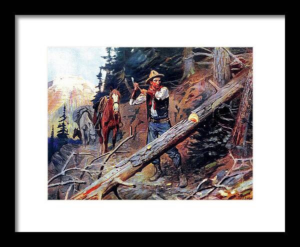 Outdoor Framed Print featuring the painting Hewing The Way by Philip R Goodwin