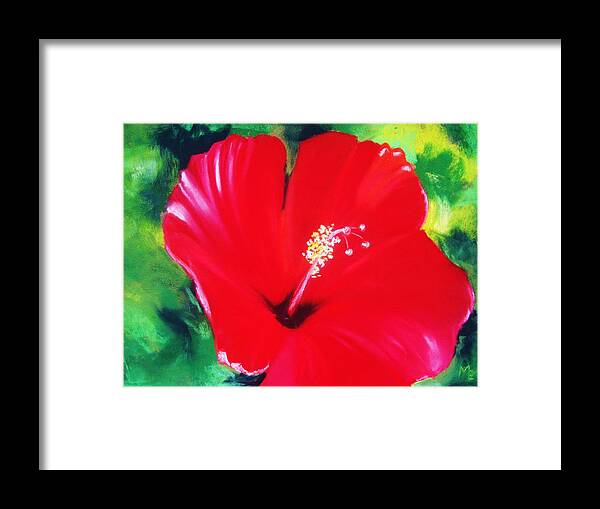  Framed Print featuring the pastel Hibiscus 2 by Melinda Etzold