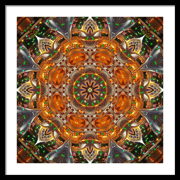 Kaleidoscope Framed Print featuring the digital art Hidden Cathedral k8 by Brian Gryphon