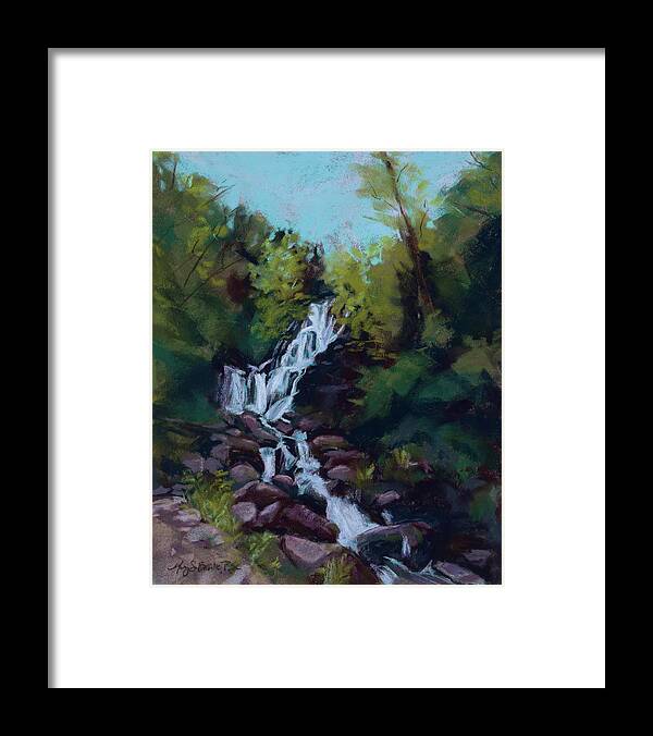 Falls Framed Print featuring the painting Hidden Falls by Mary Benke