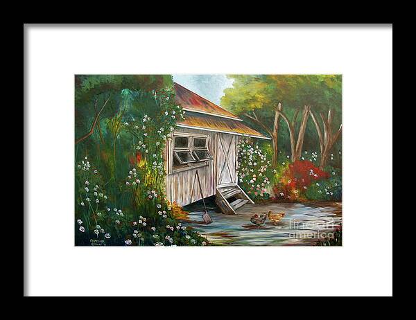 Plantation House Framed Print featuring the painting Hidden Garden by Larry Geyrozaga
