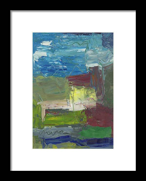 Abstract Oil Painting Framed Print featuring the painting Hidden by Marcy Brennan
