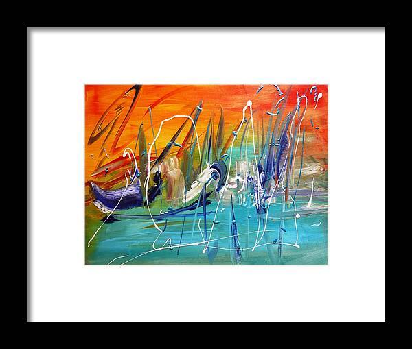 Contemporary Framed Print featuring the painting Hidden Rabbit by Piety Dsilva