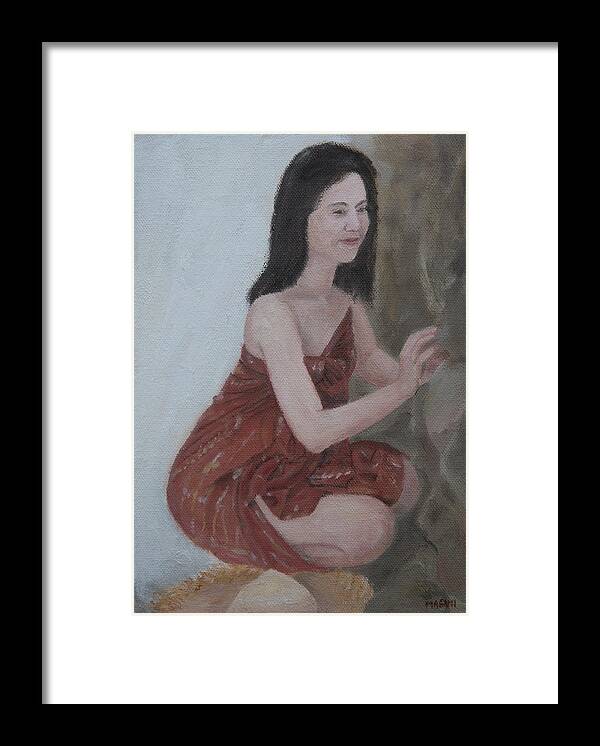 Portrait Framed Print featuring the painting Hide And Seek by Masami Iida