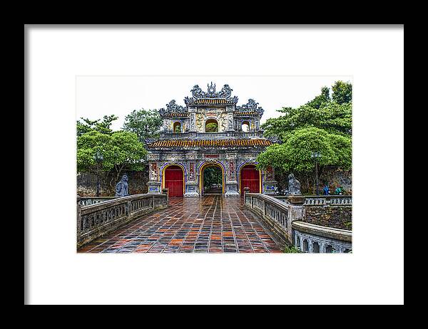 Vietnam Framed Print featuring the photograph Hien Nhon Gate, Citadel, Hue,Vietnam by Venetia Featherstone-Witty