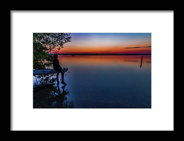 Higgins Lake Framed Print featuring the photograph Higgins Lake Sunrise by Joe Holley