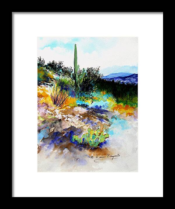 Southwest Framed Print featuring the painting High Desert Scene #1 by M Diane Bonaparte