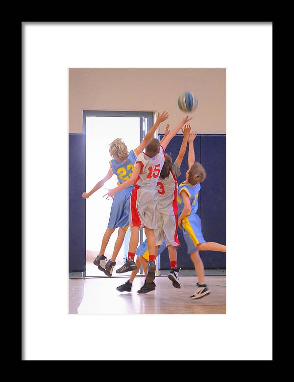 Basketball Framed Print featuring the photograph High Fives by Richard Omura