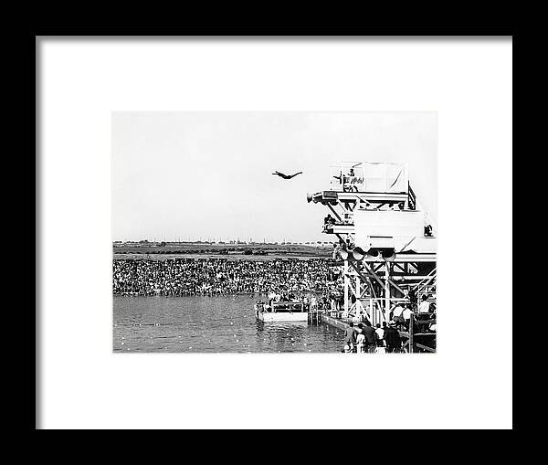1920s Framed Print featuring the photograph High Platform Swan Dive by Underwood Archives
