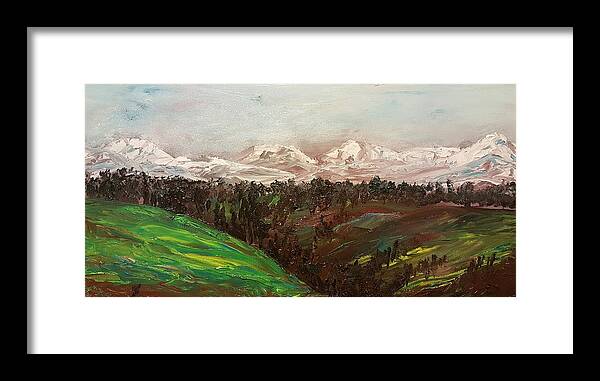Mountains Framed Print featuring the painting Highway 2 Going to Butte by Cheryl Nancy Ann Gordon