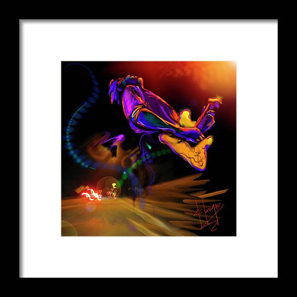 Guitar Framed Print featuring the painting Highway Jam by DC Langer