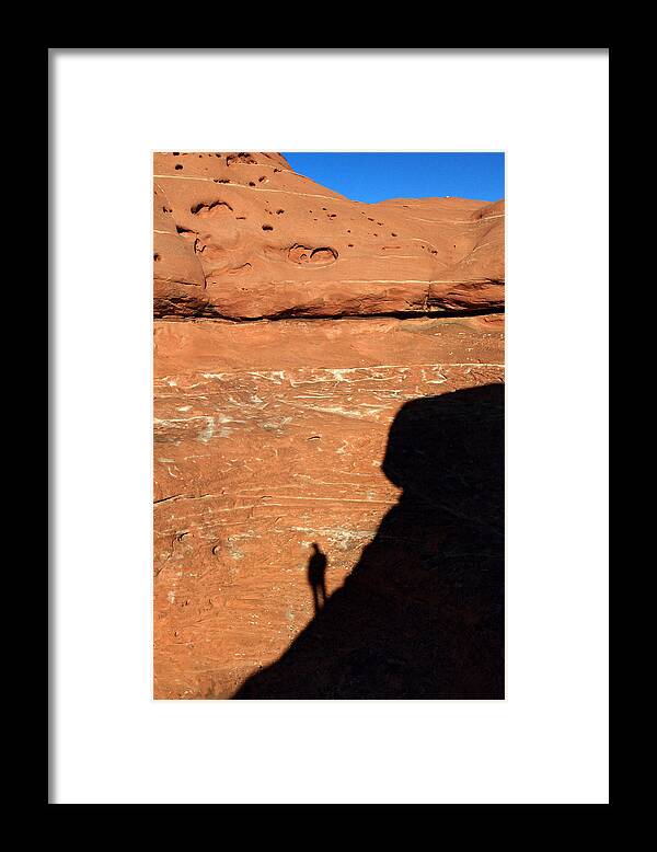 Canyonlands Framed Print featuring the photograph hiker in Canyonlands NP by Pierre Leclerc Photography