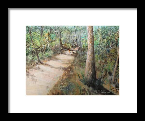 Florida Framed Print featuring the pastel Hiking Silver River State Park by Larry Whitler