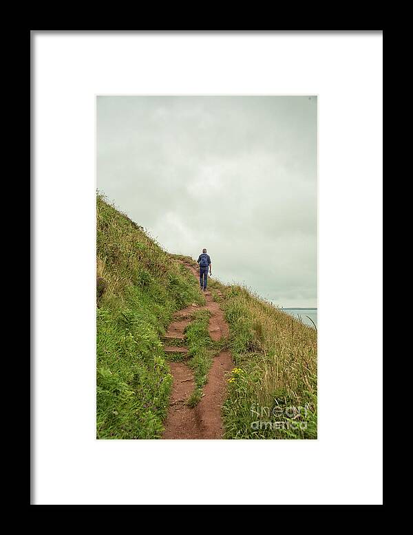 Bay Framed Print featuring the photograph Hiking the Pembrokeshire coast by Patricia Hofmeester