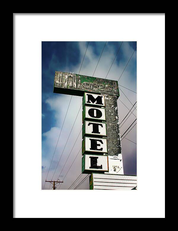 Hillcrest Motel Framed Print featuring the photograph Hillcrest Motel by Bonnie Follett