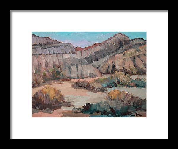 Box Canyon Framed Print featuring the painting Hills at Box Canyon by Diane McClary