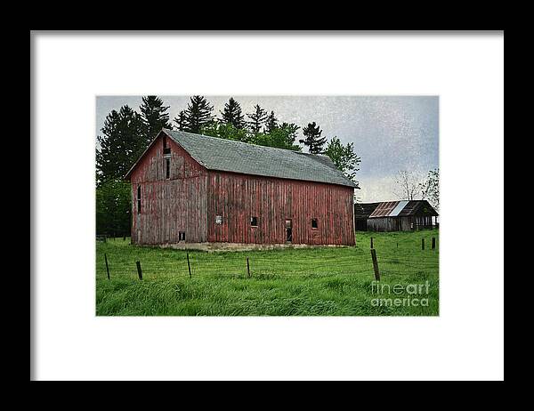 Hillside Barn Framed Print featuring the photograph Hillside Barn by Kathy M Krause