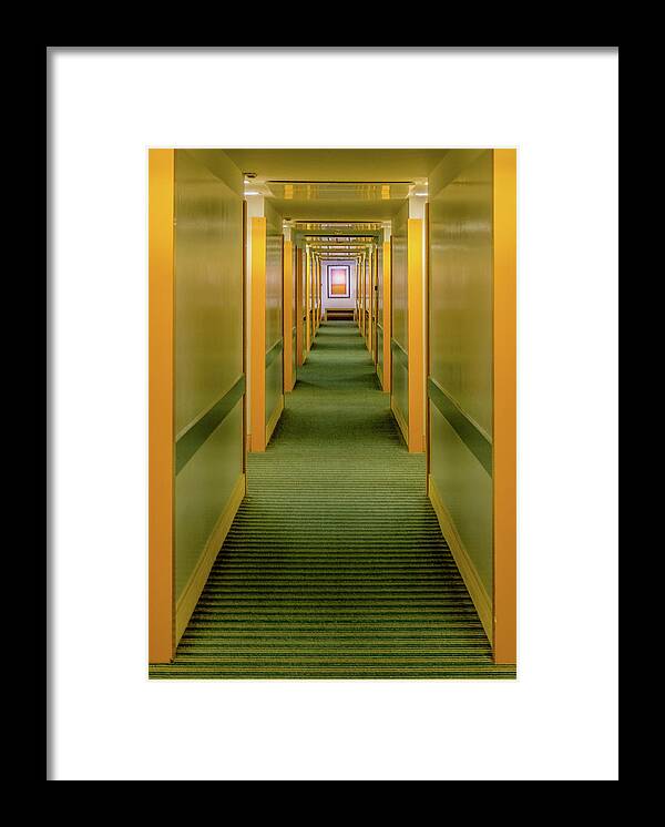 Hilton Framed Print featuring the photograph Down the Hallway by Georgette Grossman
