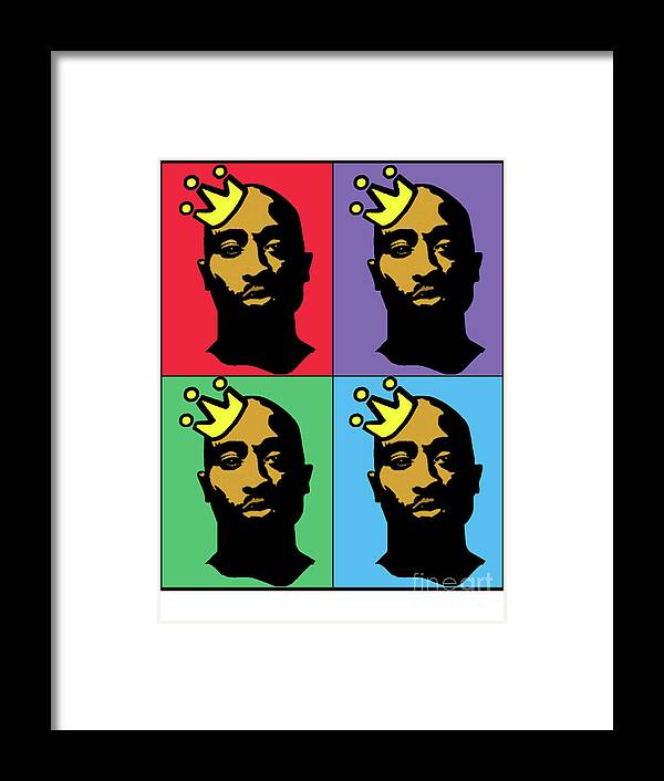 2pac Framed Print featuring the digital art Hip Hop Icons Tupac Shakur by Stanley Slaughter Jr