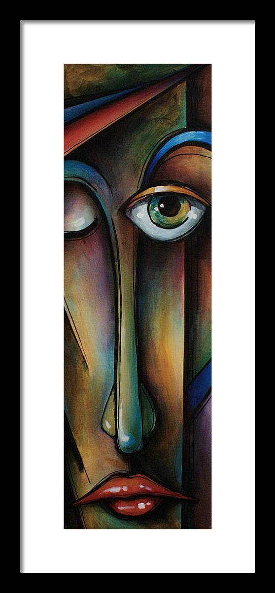Portrait Framed Print featuring the painting HIS by Michael Lang