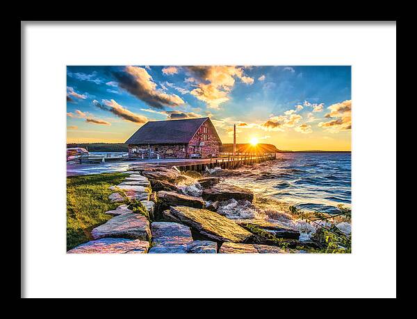Door County Framed Print featuring the painting Historic Anderson Dock in Ephraim Door County by Christopher Arndt
